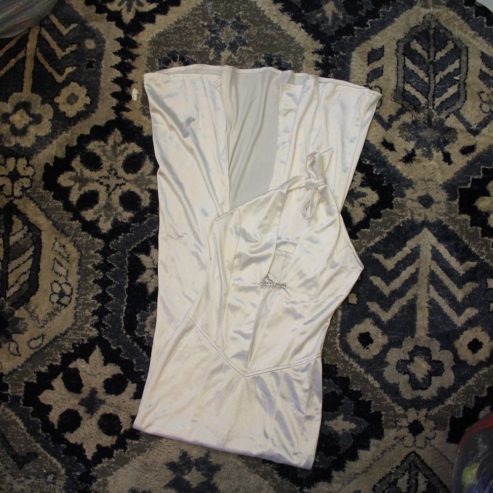 classic satin evening gown